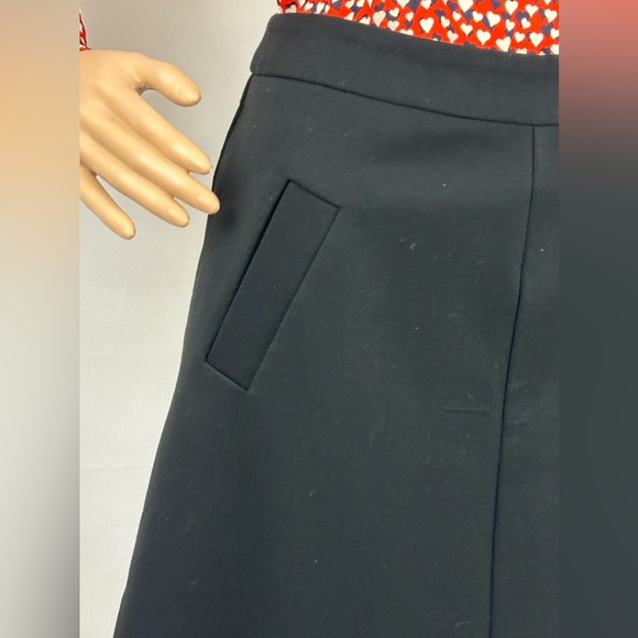 MARIO SERRANI ITALY Black Luxury Fabric Midi A-line Skirt Us Size 6 - Picture 4 of 8